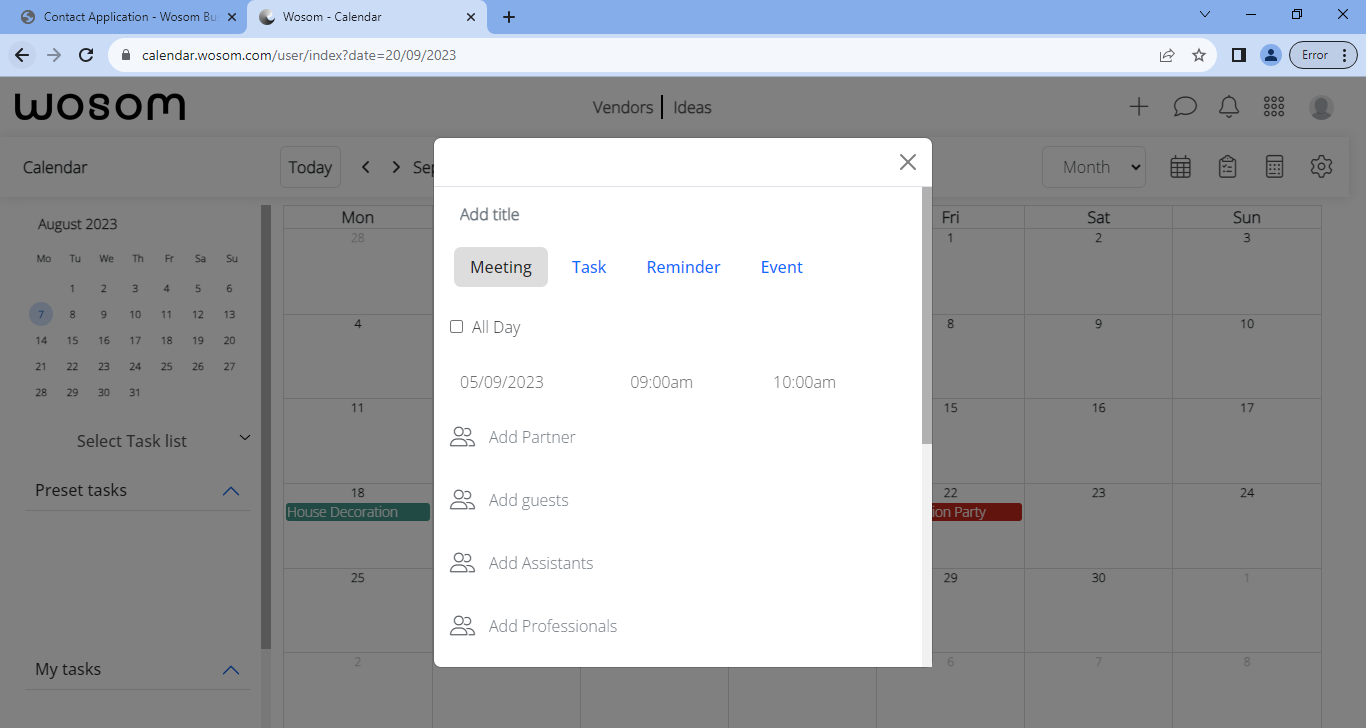 Plan your Wedding with Wosom Calendar