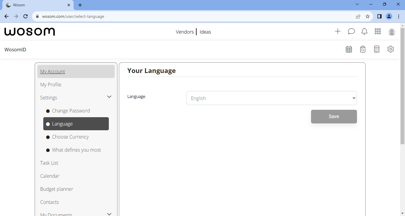 How to Change Language on Wosom Site