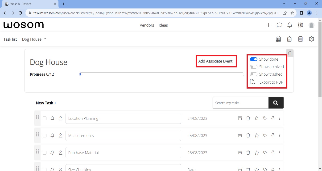 Start Planning with Wosom Task List